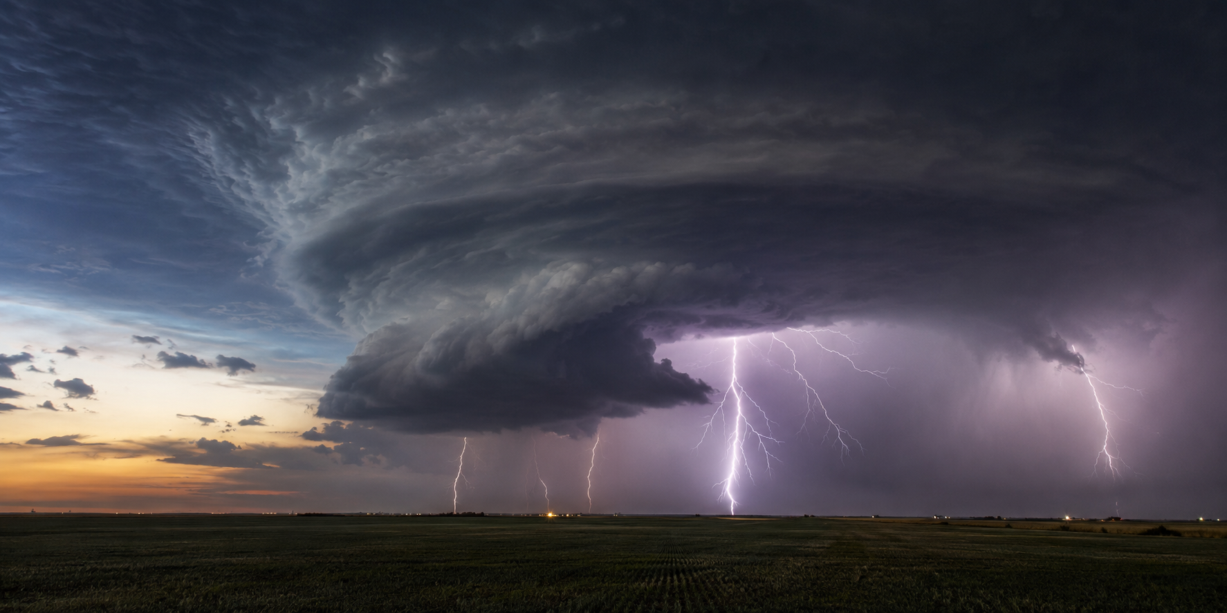 Severe thunderstorm with lightning